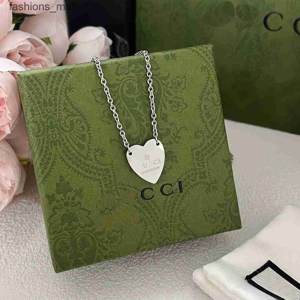 brand heart pendant necklace designer for women silver necklaces vintage simple jewelry necklace luxury style letter gift accessories